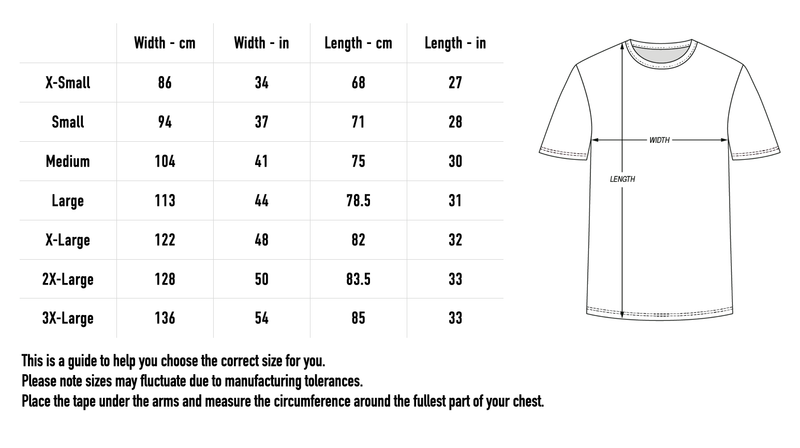 Size chart for Anthracite T-Shirt - Black