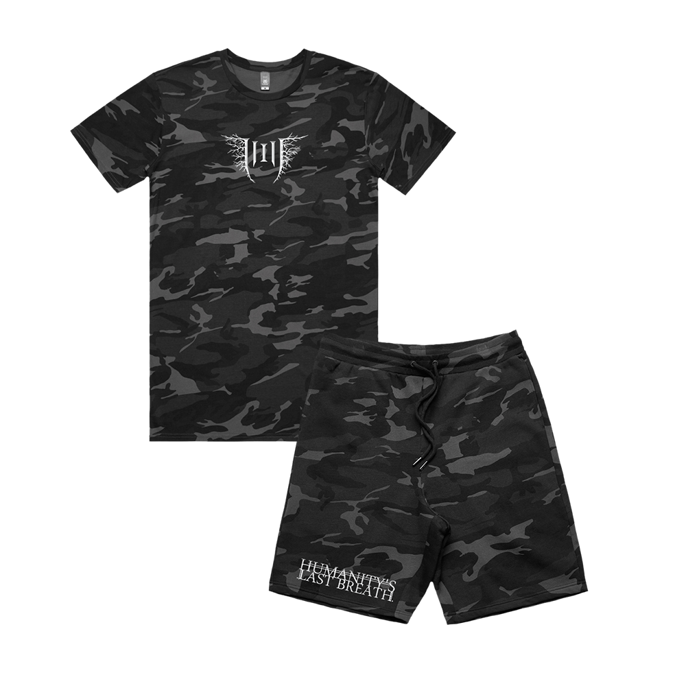 Embroidered Camo T-Shirt and Shorts